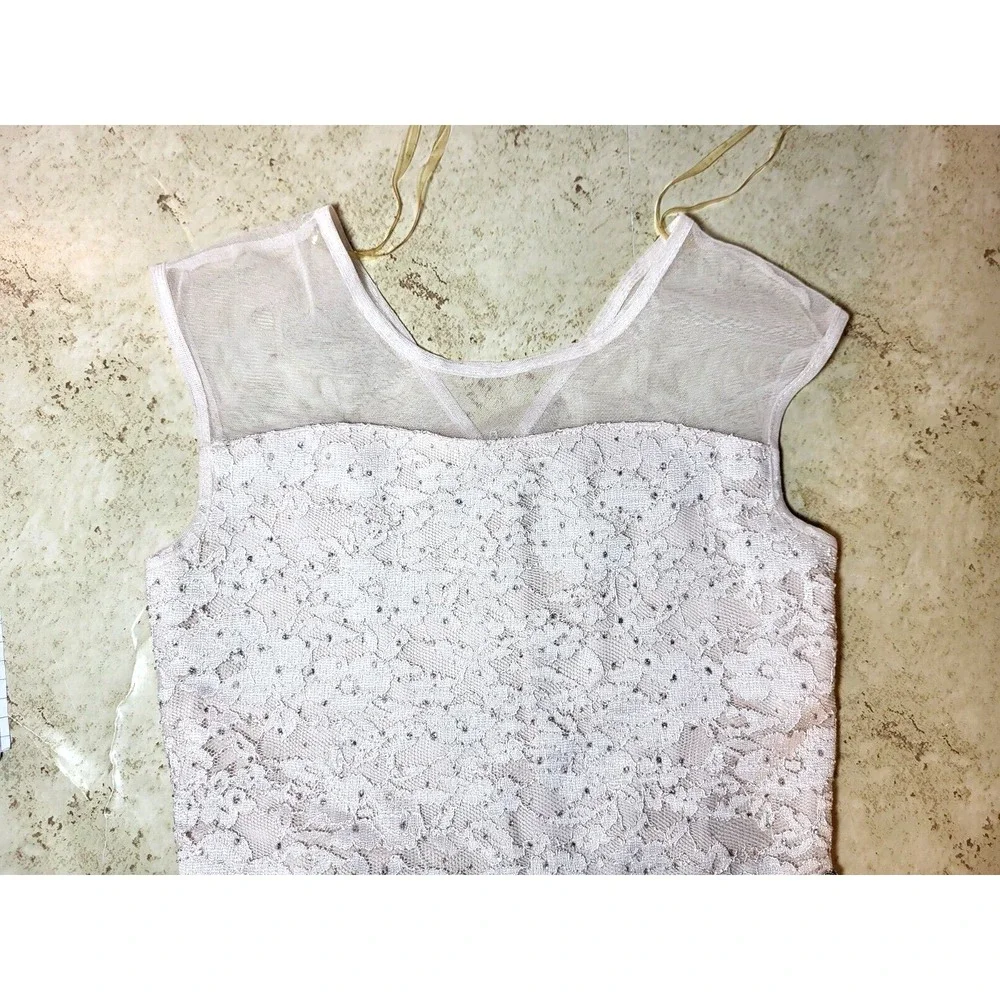Speechless Kids Girls Blush Pink Lace Chest Tulle Layered High‎ Low Dress Sz 14